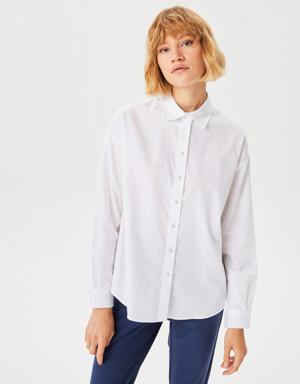 Kadın Relaxed Fit Beyaz Gömlek