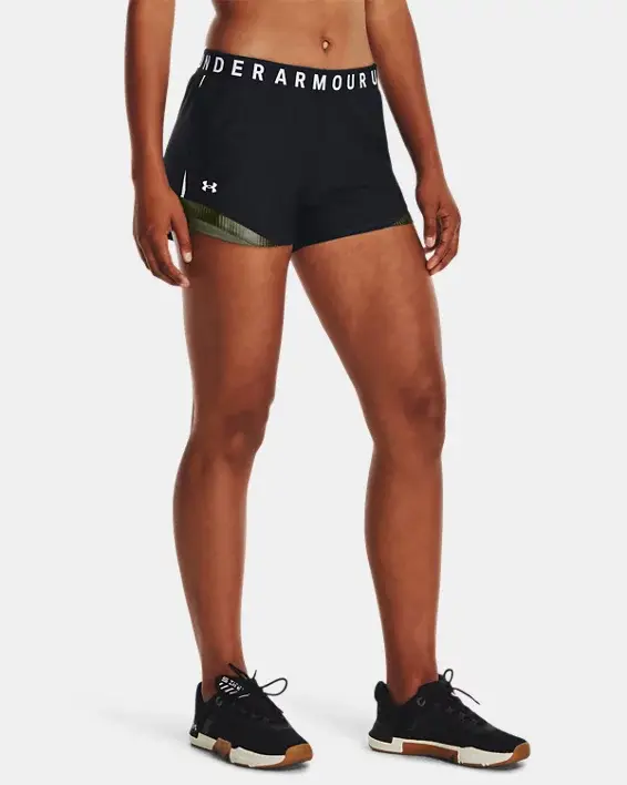 Under Armour Women's UA Play Up 3.0 Tri Color Shorts. 1