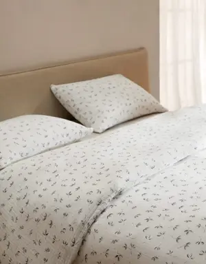 Flower print gauze duvet cover superking bed