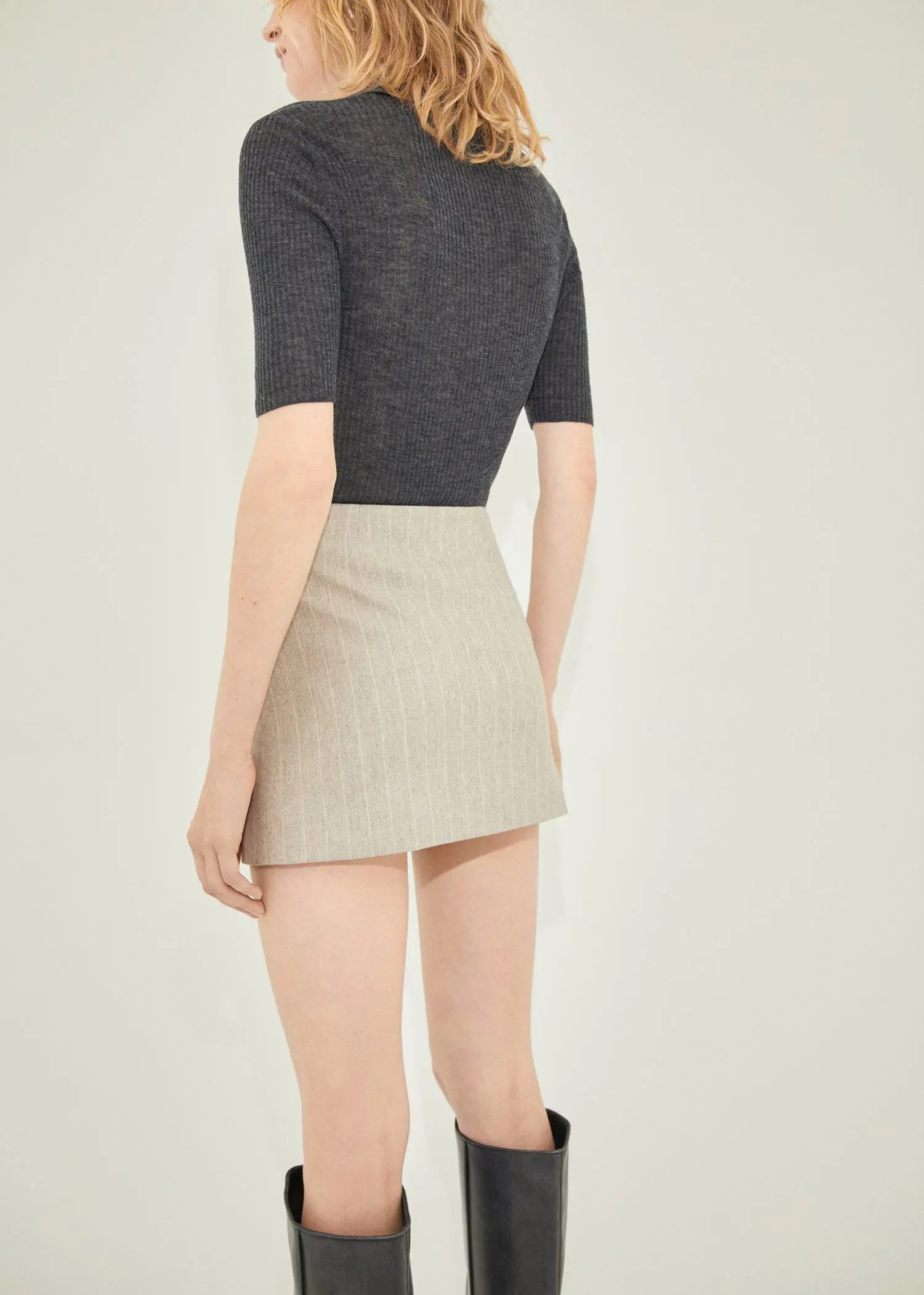 Mango Pinstripe wool skirt. 3