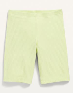 Rib-Knit Long Bike Shorts for Girls green