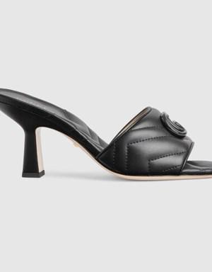 Women's Double G mid-heel slide sandal