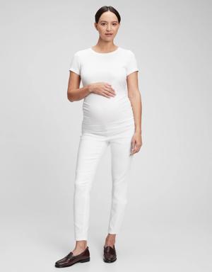 Maternity Inset Panel Skinny Jeans white