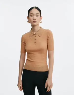 Mango Polo collar wool sweater