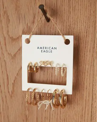 American Eagle Pearl Bow Earrings 6-Pack. 1