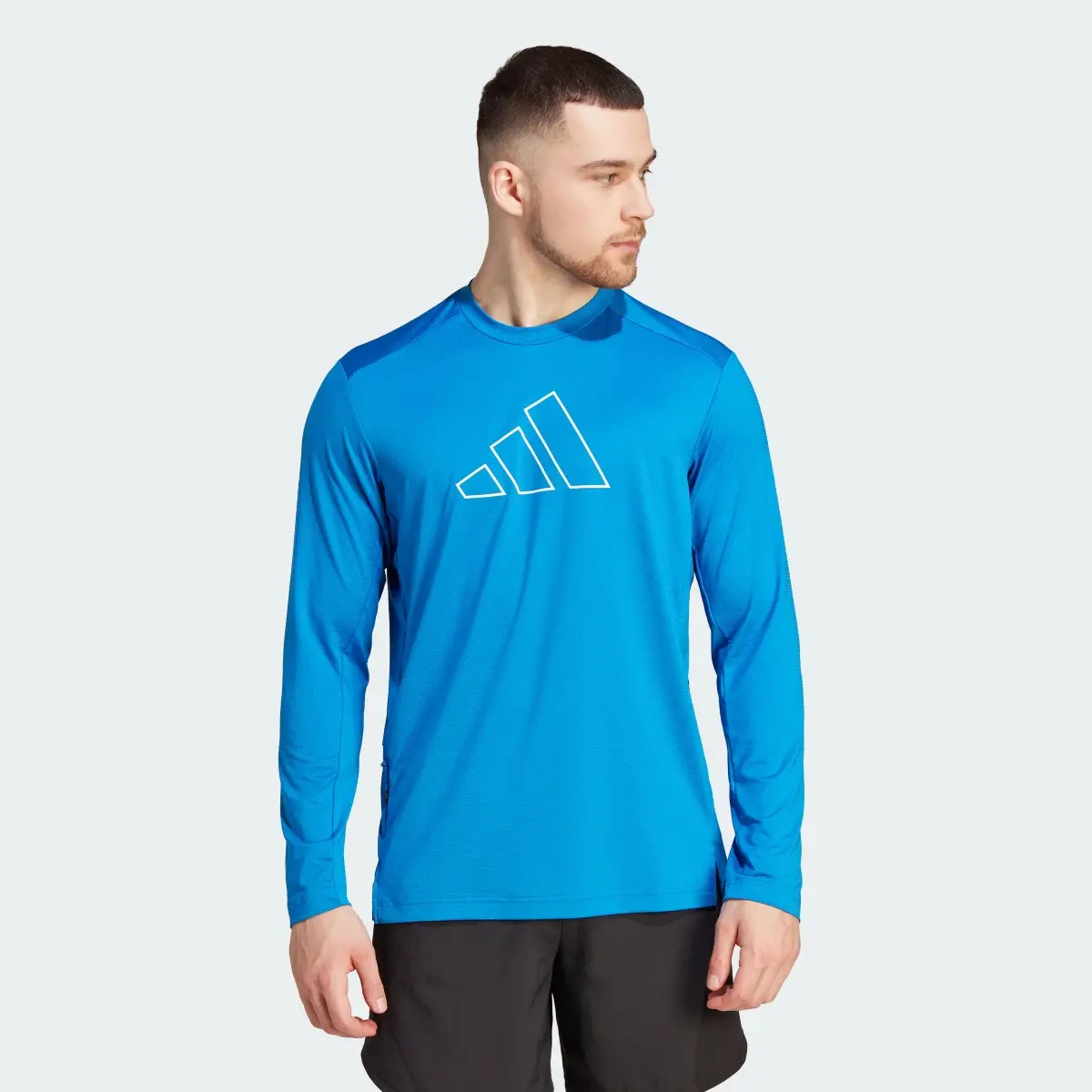 Adidas Train Icons Small Logo Long Sleeve Training Tee. 2