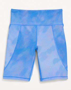 High-Waisted PowerSoft Side-Pocket Biker Shorts for Girls blue