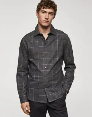 Mango Check flannel cotton shirt