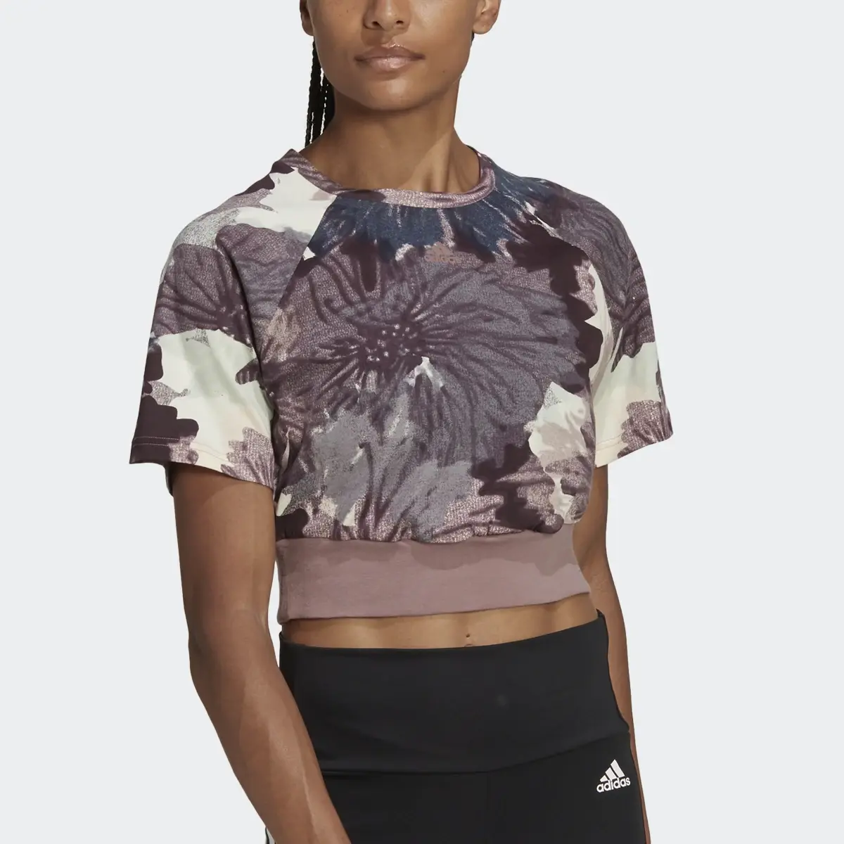 Adidas Allover Print Crop Top. 1