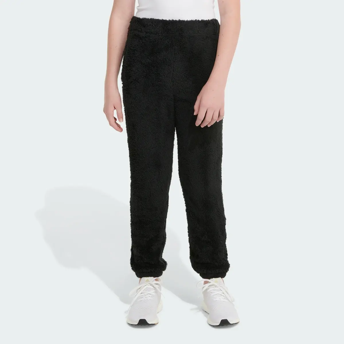 Adidas Elastic Waistband Cozy Furry Joggers. 1