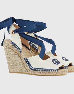 Women's espadrille with ribbon tie