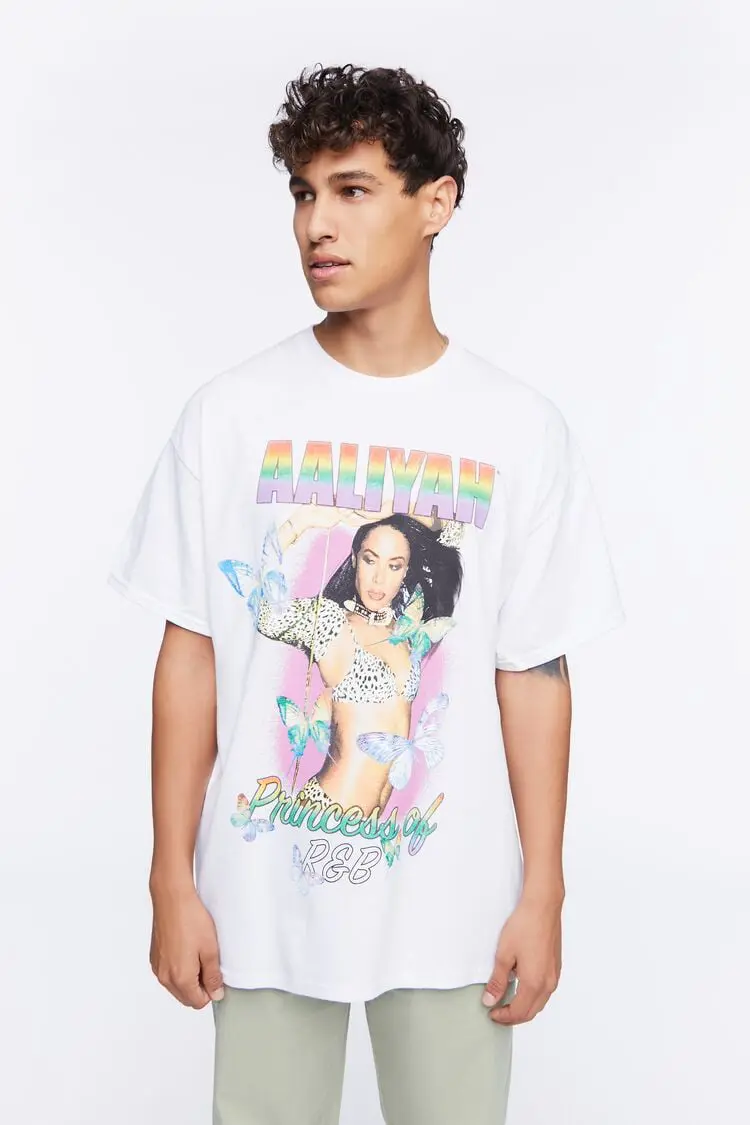 Forever 21 Forever 21 Rainbow Aaliyah Graphic Tee White/Multi. 1