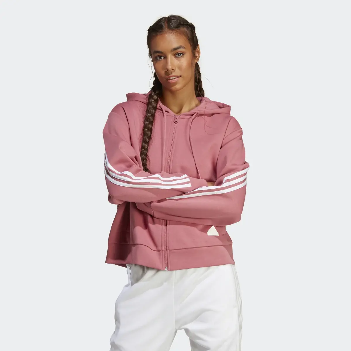 Adidas Future Icons 3-Stripes Full-Zip Hoodie. 2