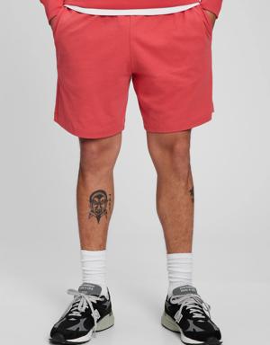 Jersey Sweat Shorts with E-Waist red