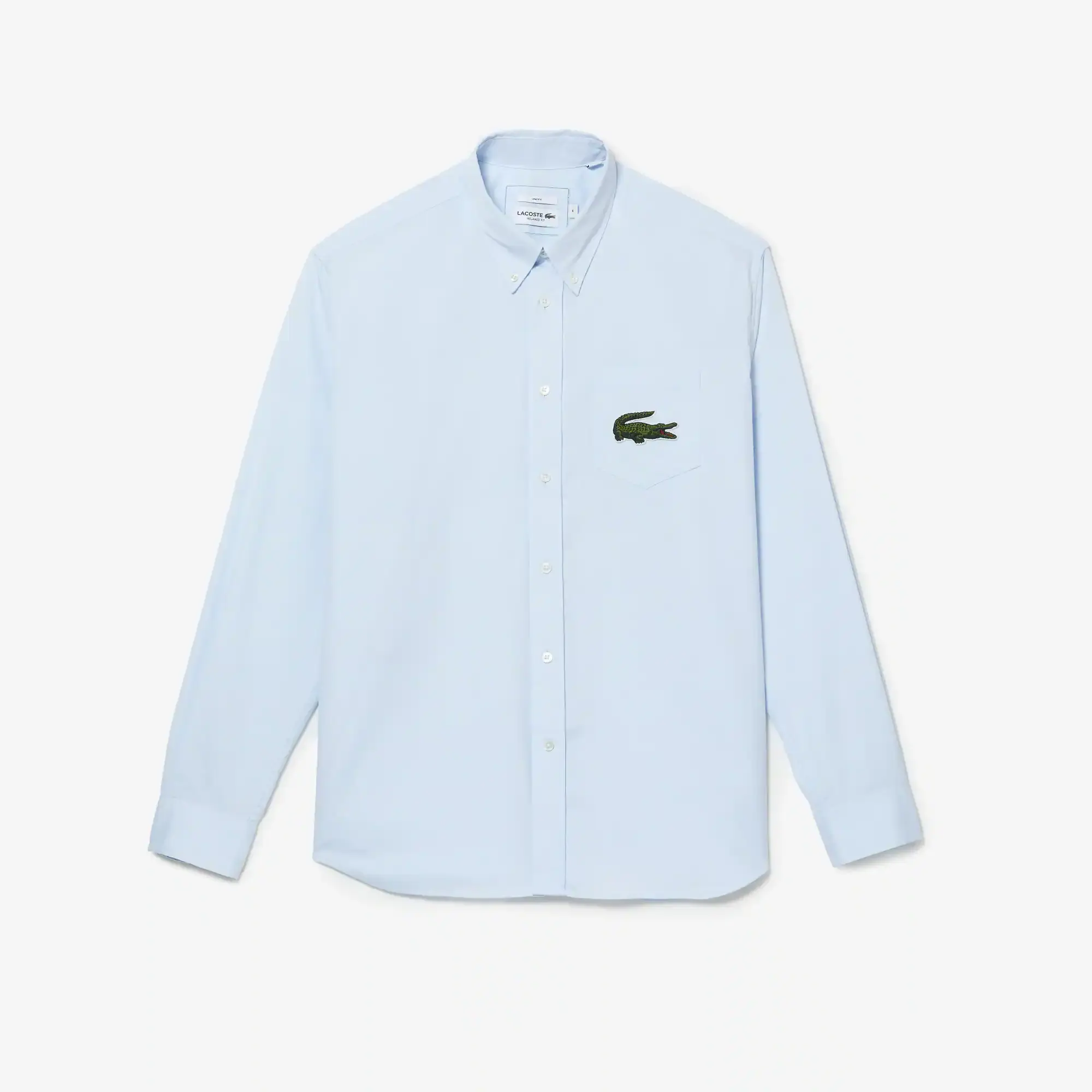 Lacoste Chemise unisexe relaxed fit en coton avec grand crocodile. 2