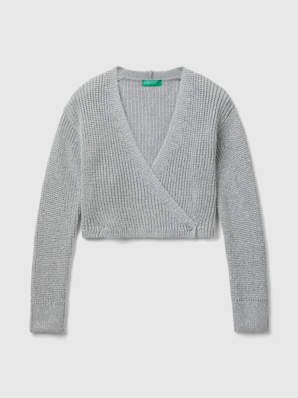 Benetton cropped cardigan with lurex. 1