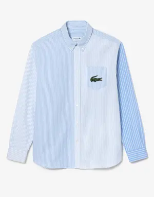 Lacoste Camisa unisex Lacoste en algodón de rayas con cocodrilo de gran tamaño