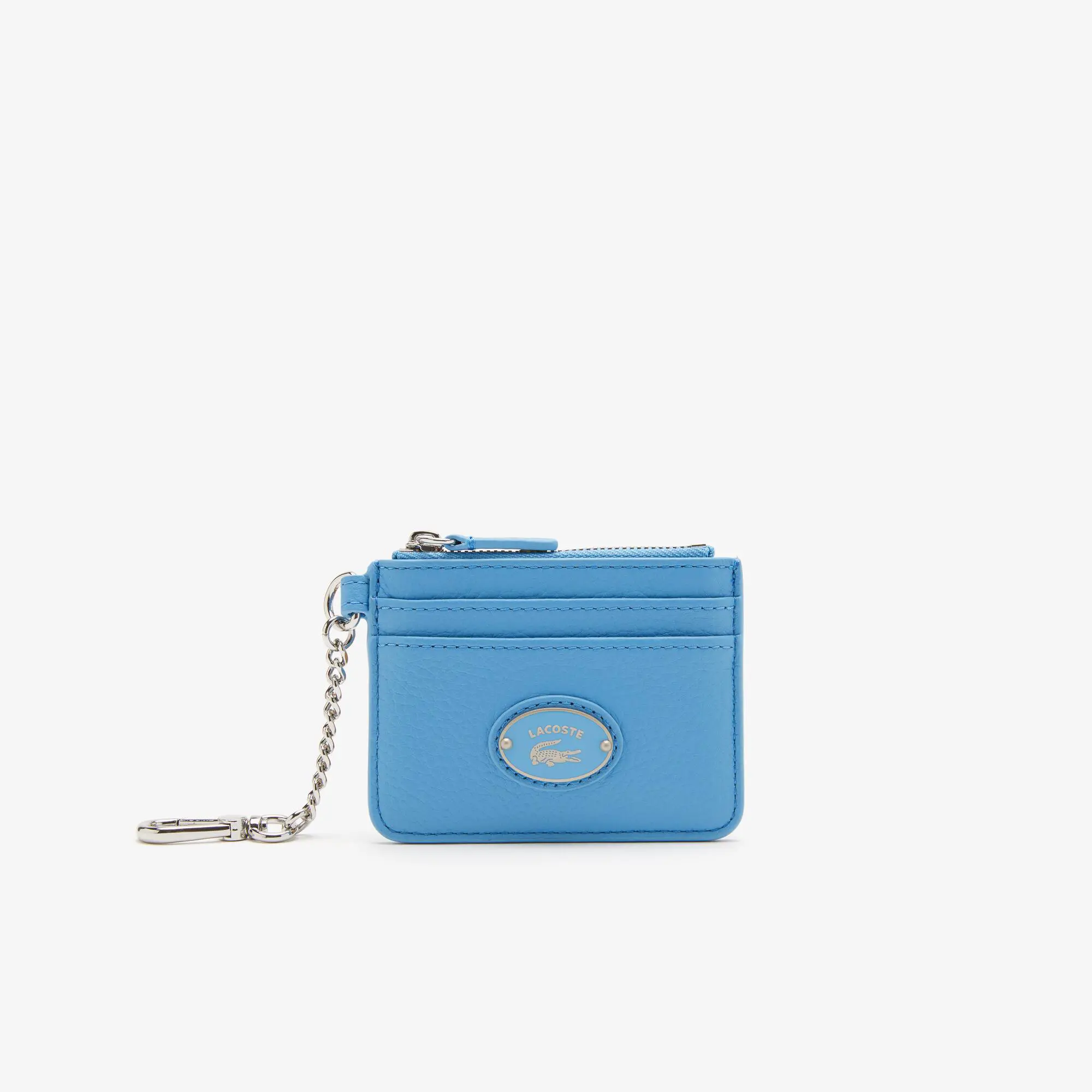 Lacoste Women's Snap Hook Grained Leather Card Holder. 1