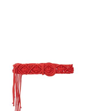 Red Macrame Belt