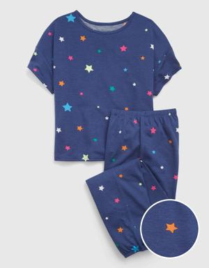 Kids Recycled Star PJ Set blue