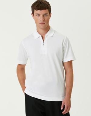 Beyaz Polo Yaka T-shirt