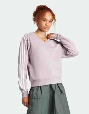 Essentials 3-Stripes V-Neck Sweatshirt