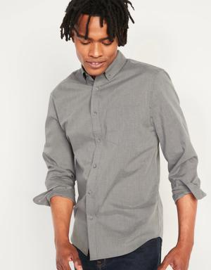 Slim-Fit Poplin Non-Stretch Shirt for Men gray