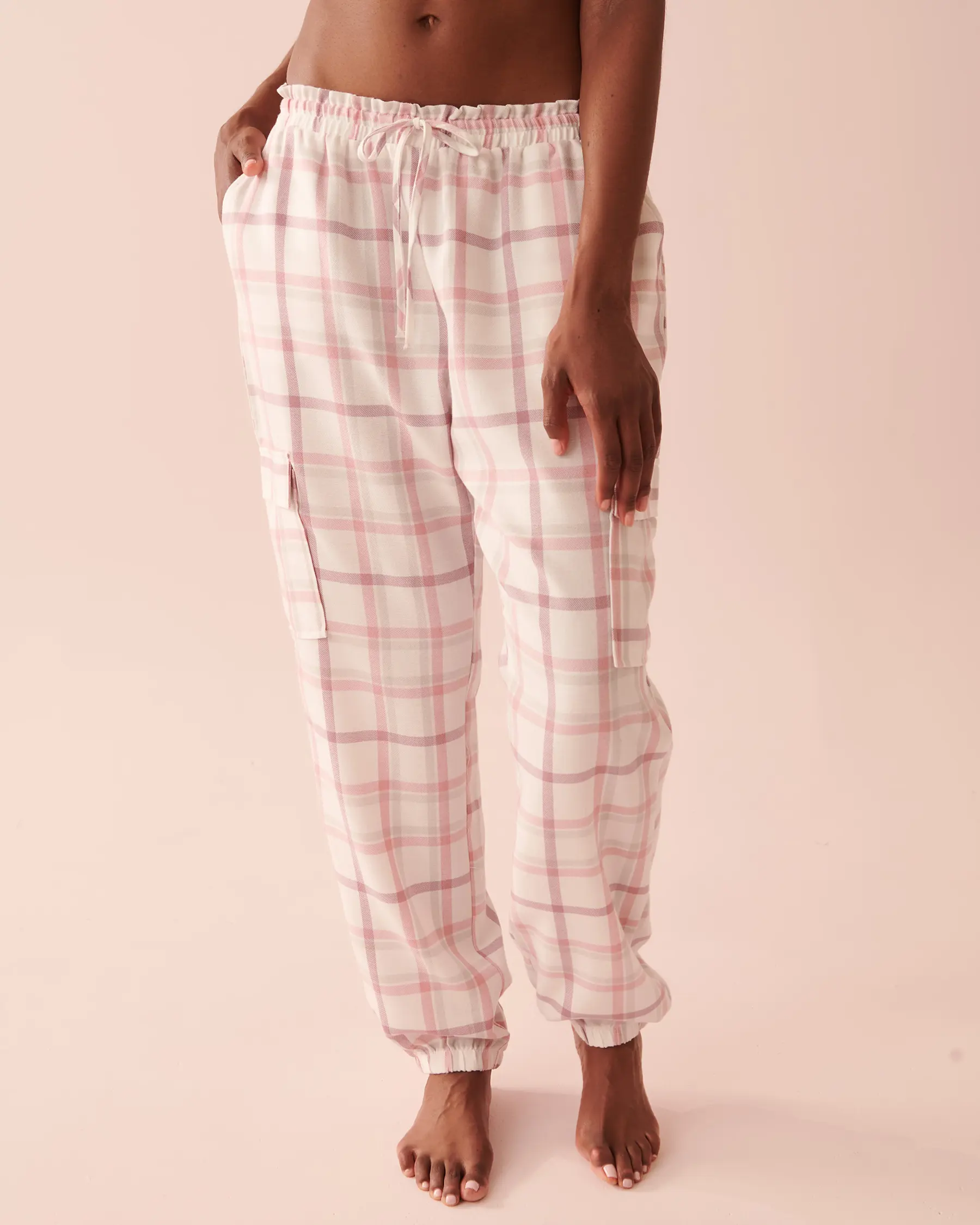 La Vie en Rose Plaid Cargo Pajama Pants. 1