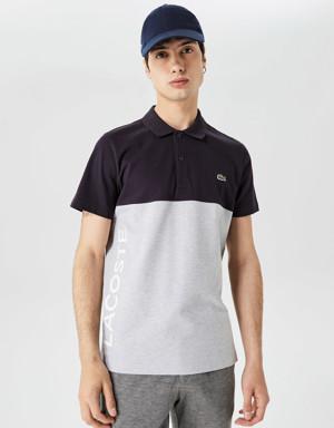 Erkek Regular Fit Renk Bloklu Siyah Polo