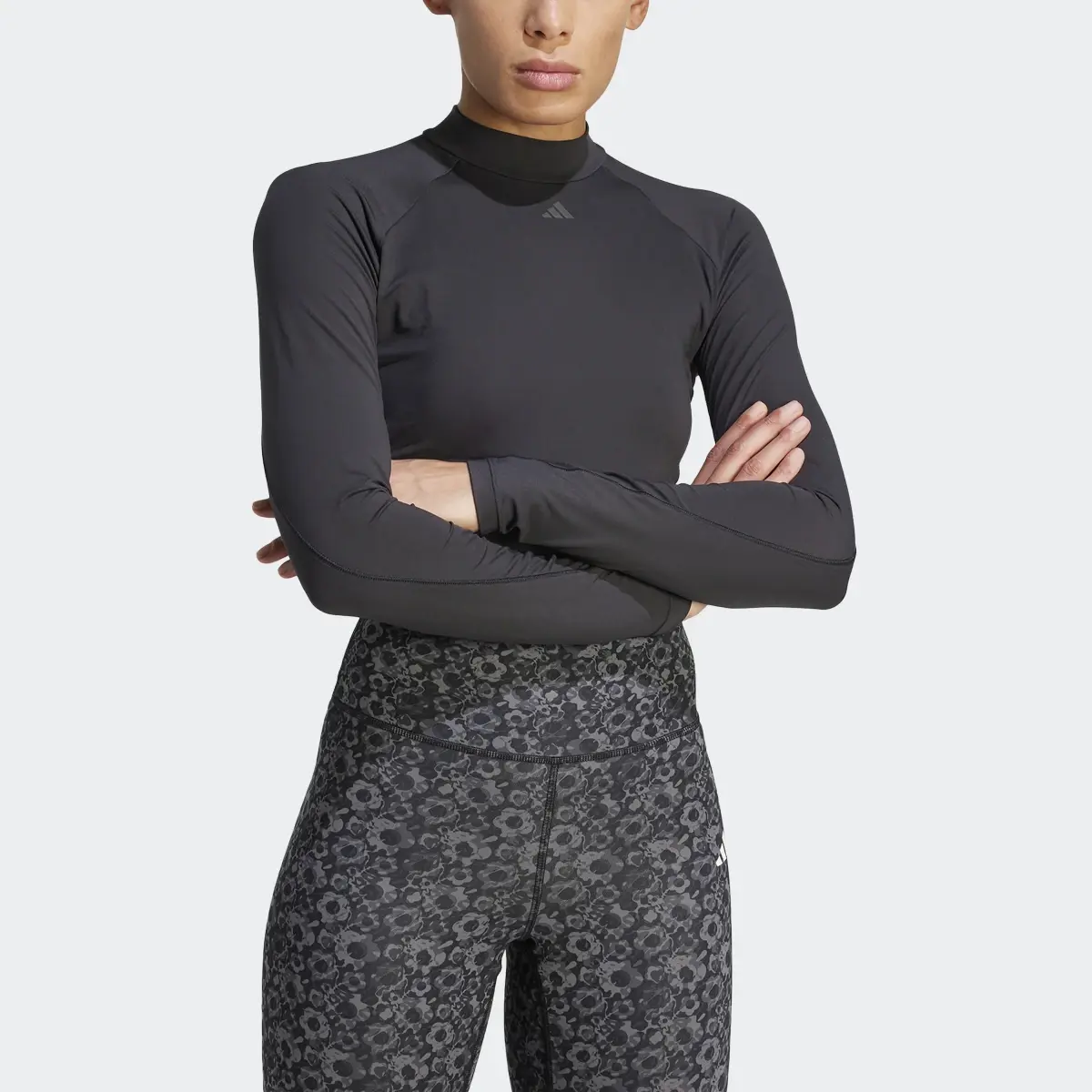 Adidas HIIT HEAT.RDY Long Sleeve Crop Tee. 1