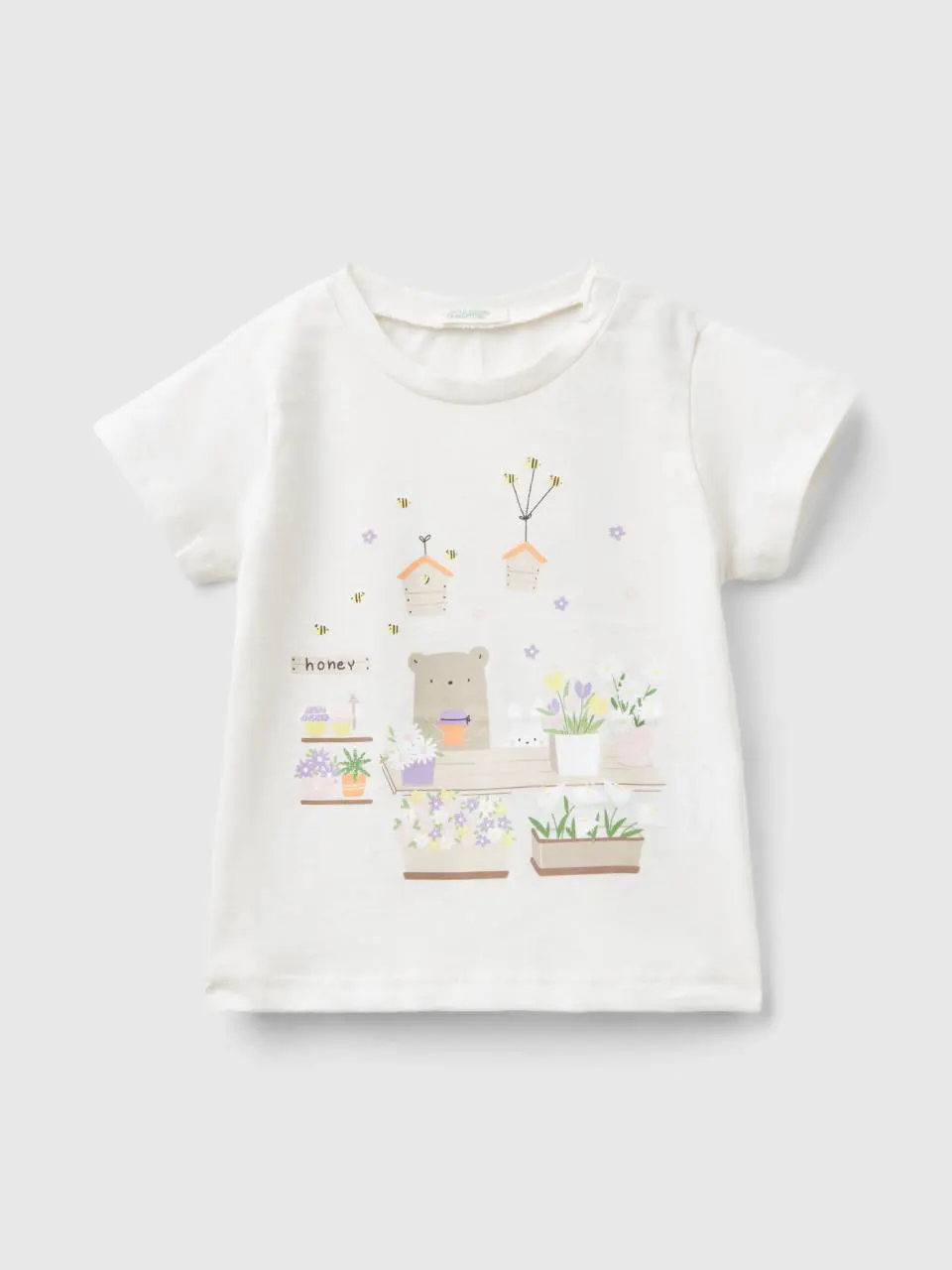 Benetton t-shirt in organic cotton with print. 1