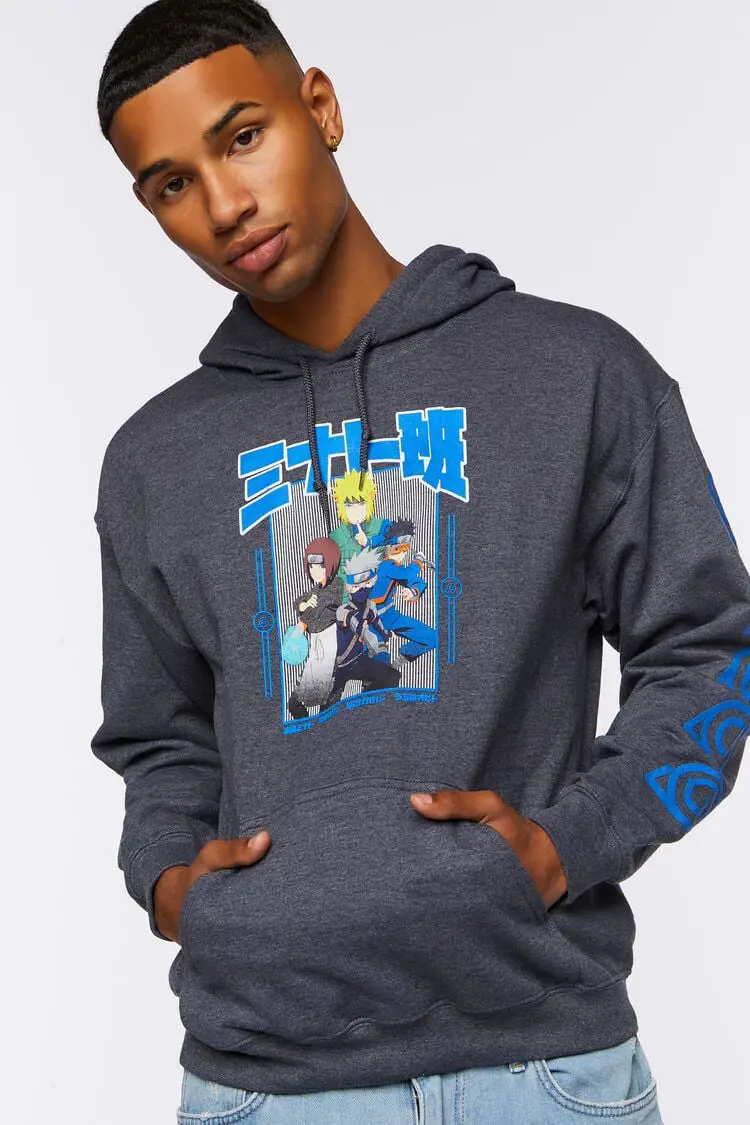 Forever 21 Forever 21 Naruto Graphic Hoodie Charcoal/Multi. 1