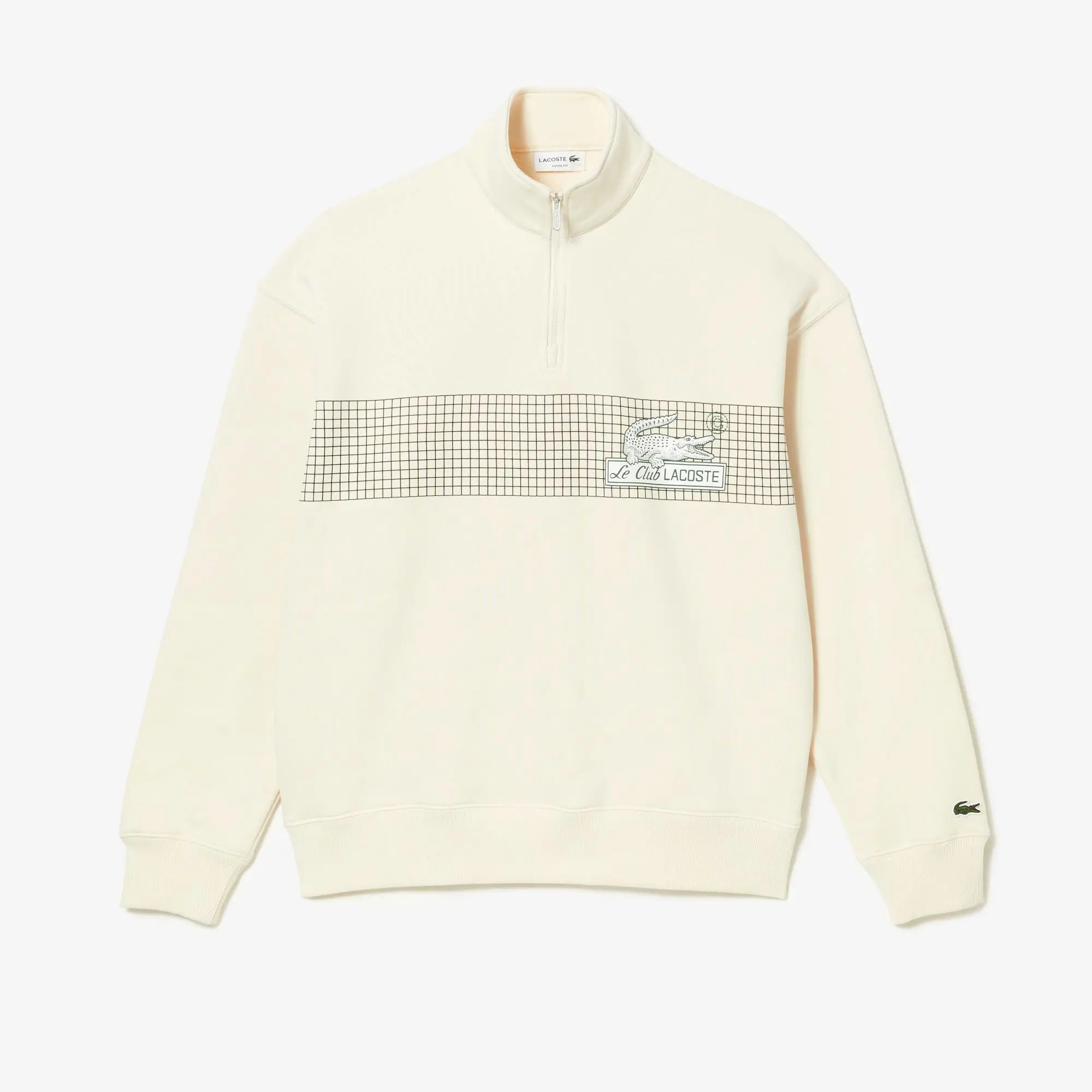 Lacoste Men’s Lacoste Zip Neck Loose Fit Organic Cotton Sweatshirt. 2