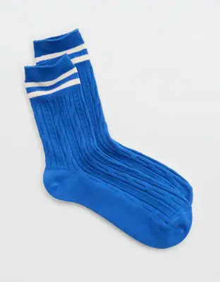 American Eagle Cable Stripe Crew Socks. 1