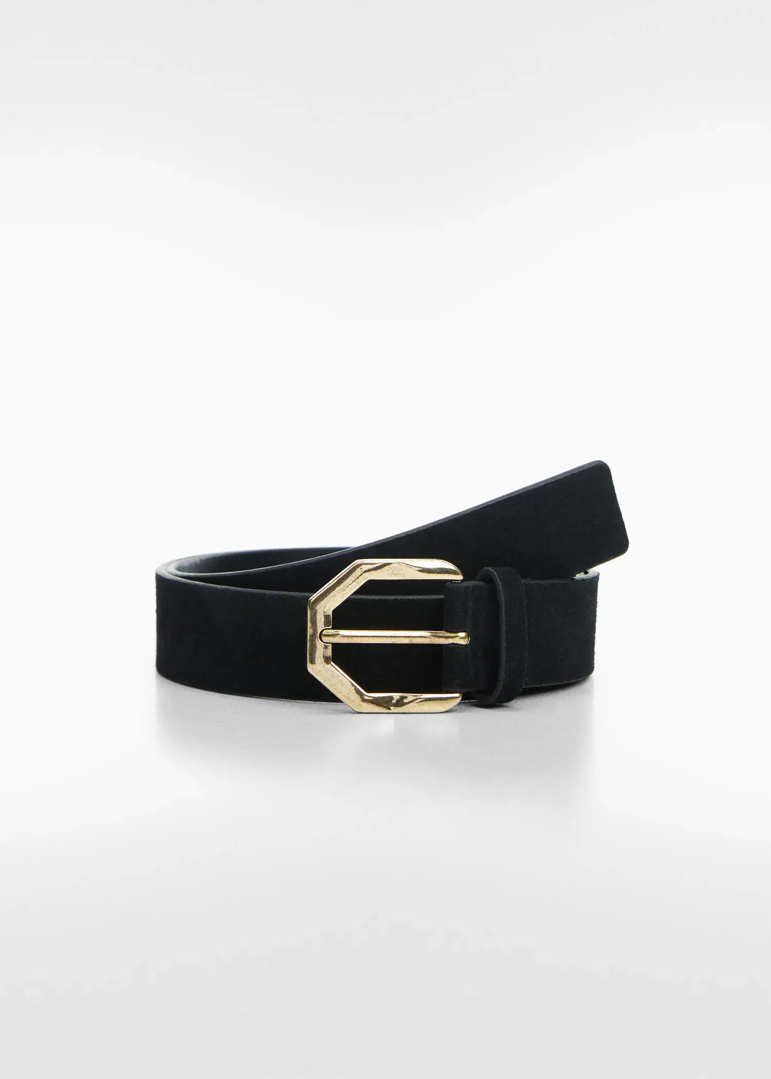 Mango Irregular buckle leather belt. 1