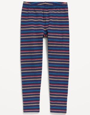 Printed Jersey-Knit Full-Length Leggings for Toddler Girls blue