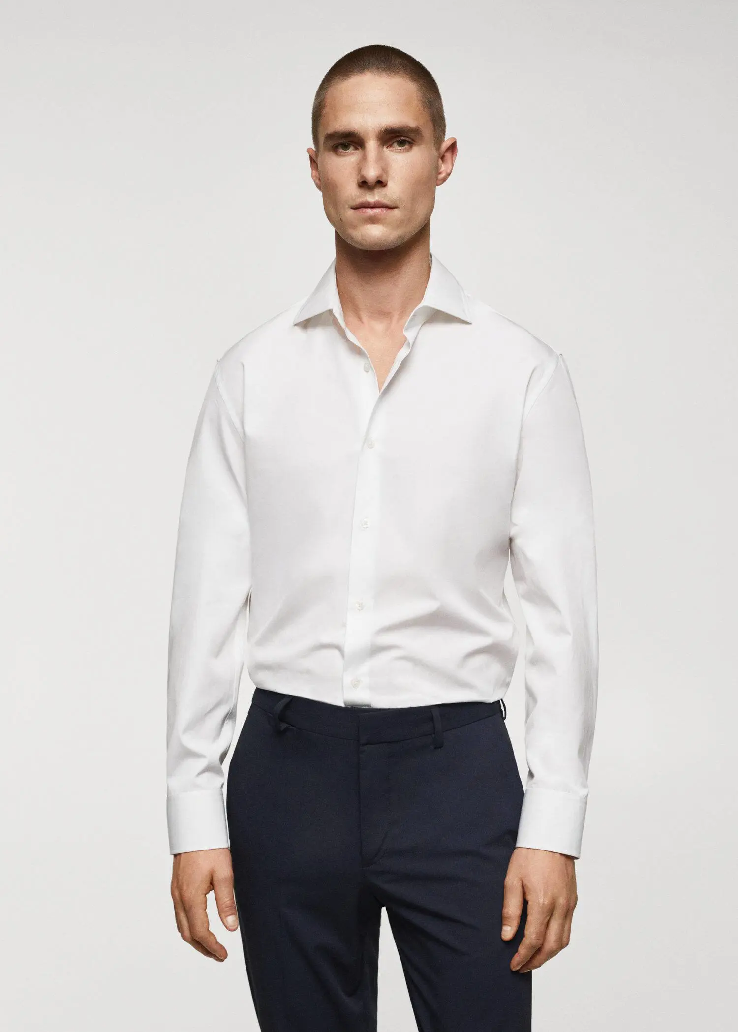 Mango Slim-fit cotton poplin suit shirt. 2