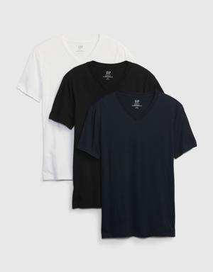 Organic Cotton Standard V-Neck T-Shirt (3-Pack) multi