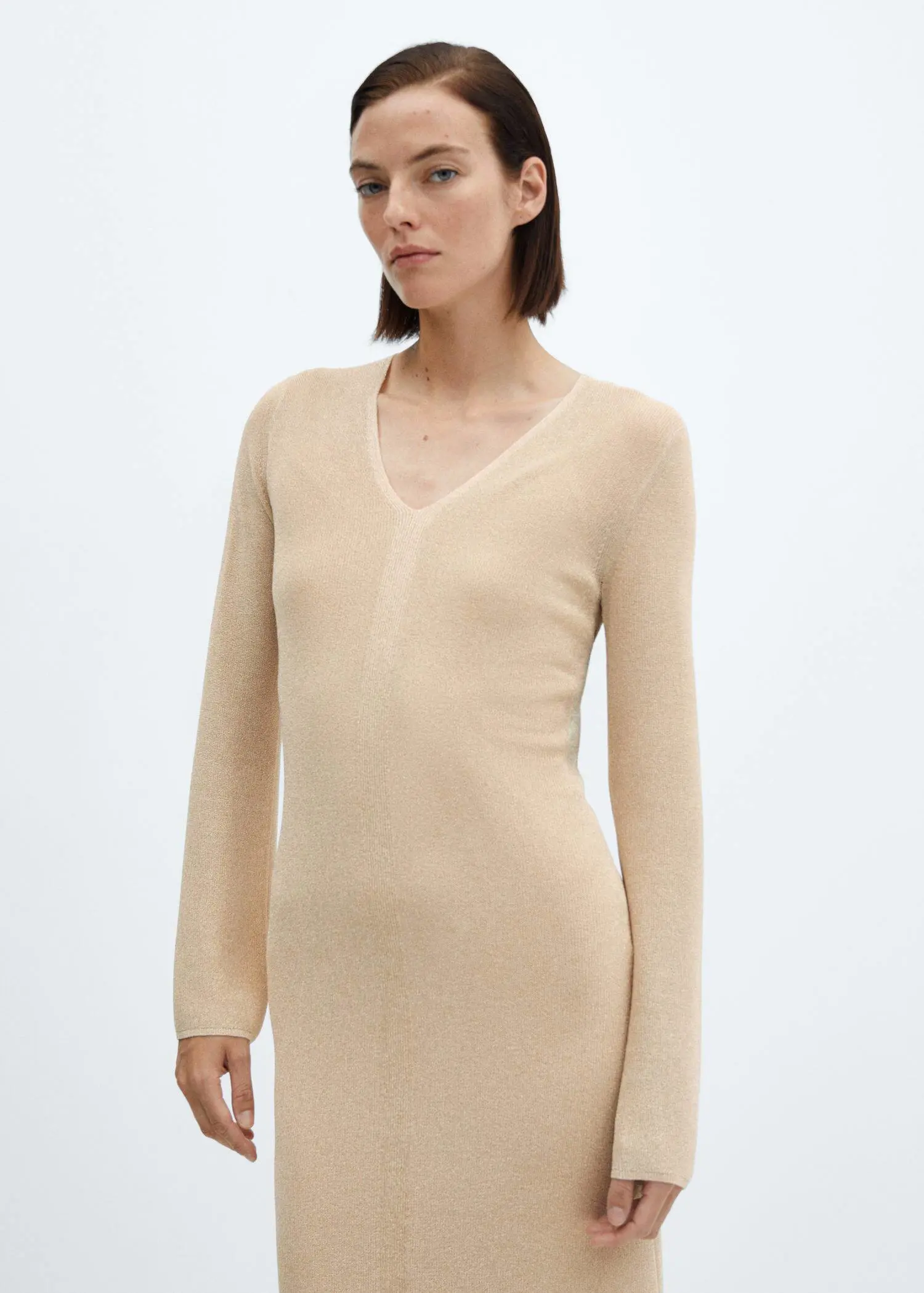 Mango Lurex-knit midi-dress. 2