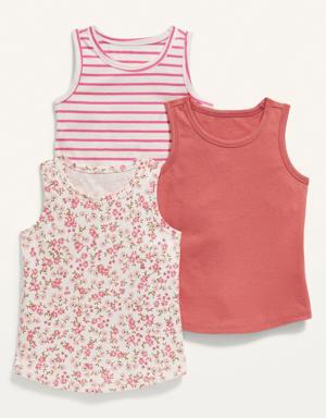 3-Pack Tank Top for Toddler Girls blue