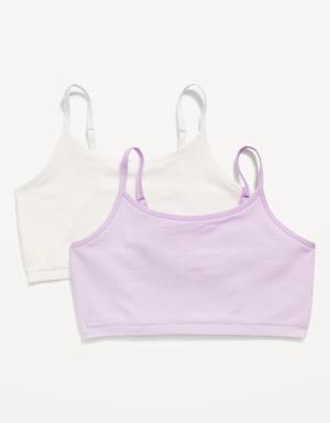 Old Navy Seamless Rib-Knit Cami Bra 2-Pack for Girls blue - 421099003