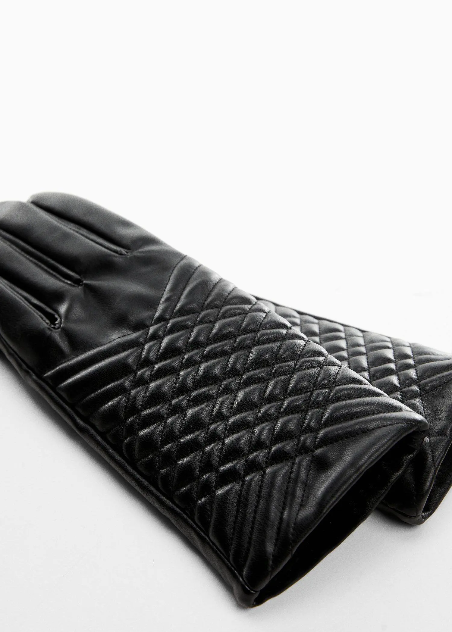 Mango Padded leather-effect gloves. 1