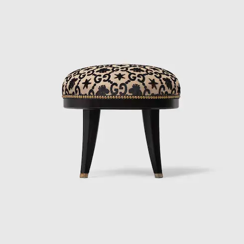 Gucci GG bee and star jacquard round stool. 3