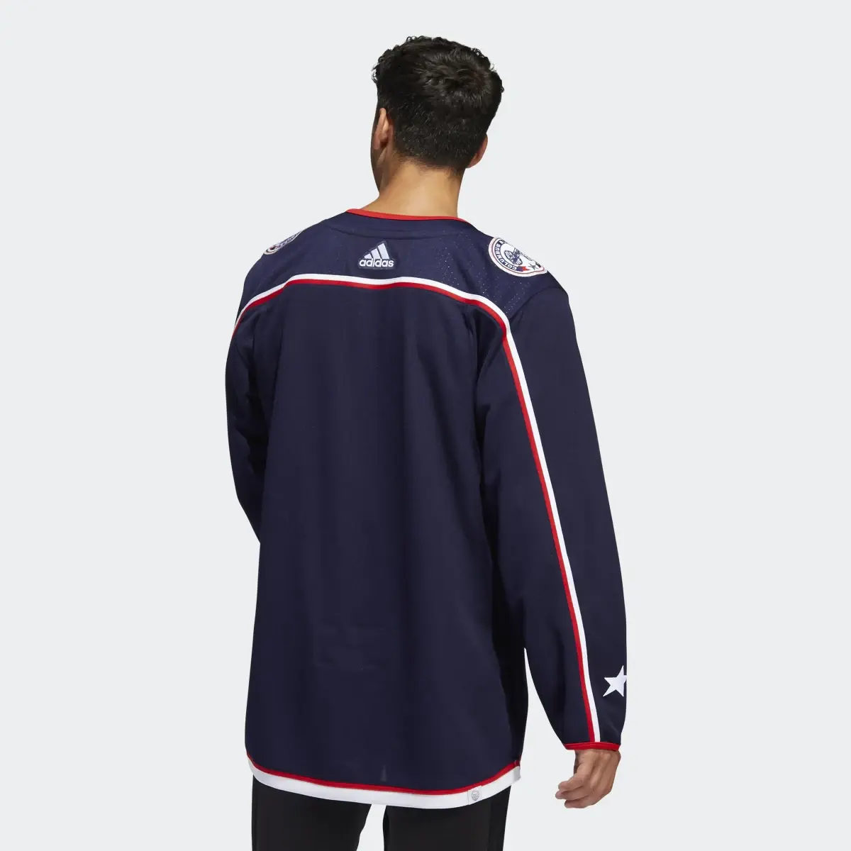 Adidas Blue Jackets Home Authentic Jersey. 3