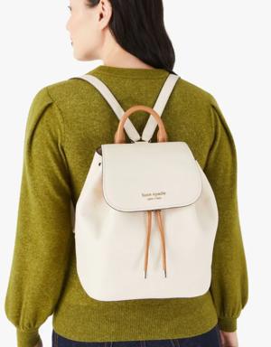 Sinch Pebbled Leather Medium Flap Backpack