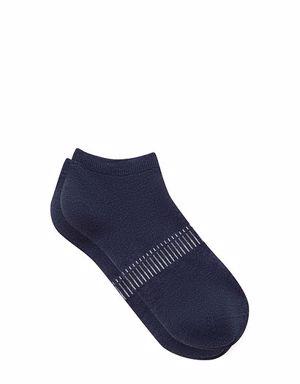 Çizgili Lacivert Patik Çorap