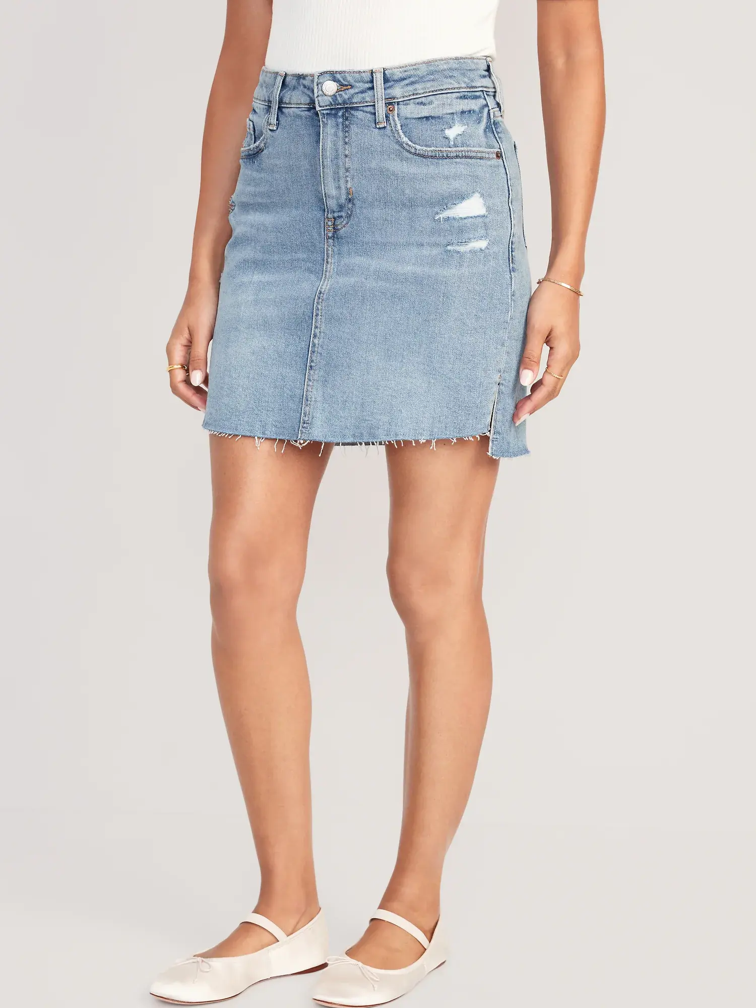 Old Navy High-Waisted OG Straight Mini Cut-Off Jean Skirt for Women multi. 1