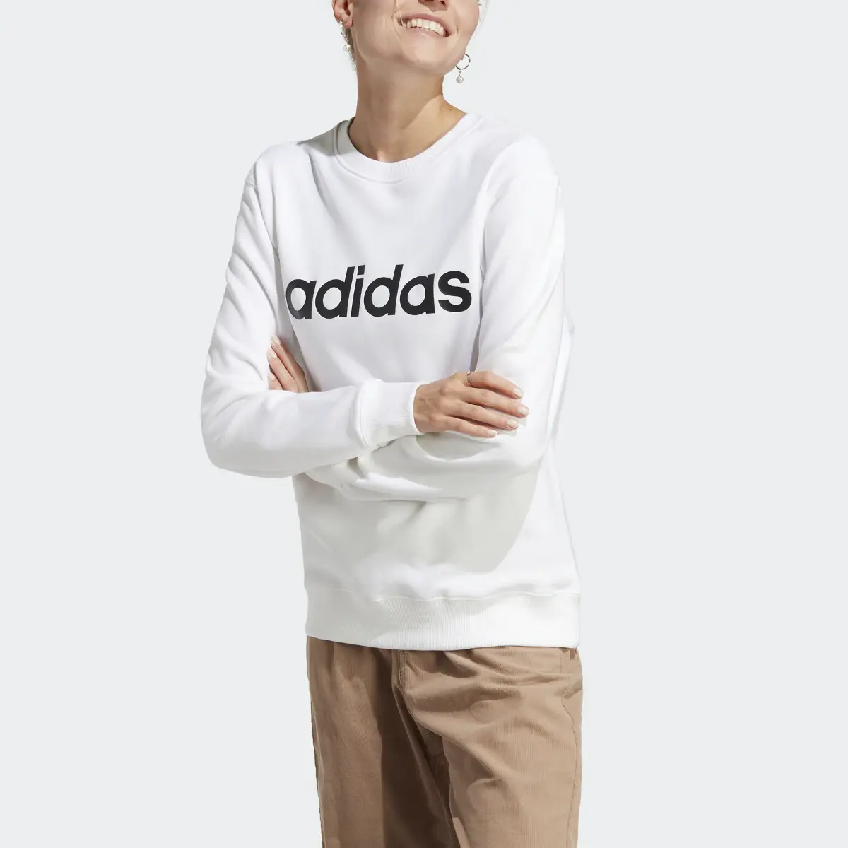Adidas Essentials Linear French Terry Sweatshirt. 1