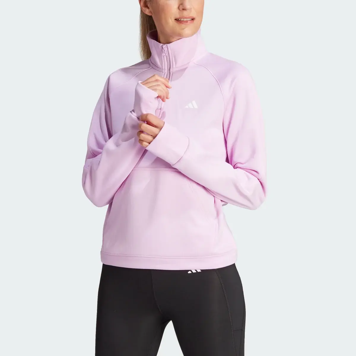 Adidas Aeroready Game & Go Quarter-Zip Fleece Top. 1