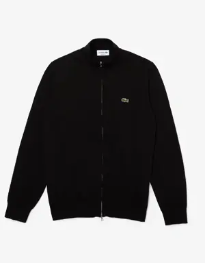 Men's High-Neck Organic Cotton Zip-Up Sweater